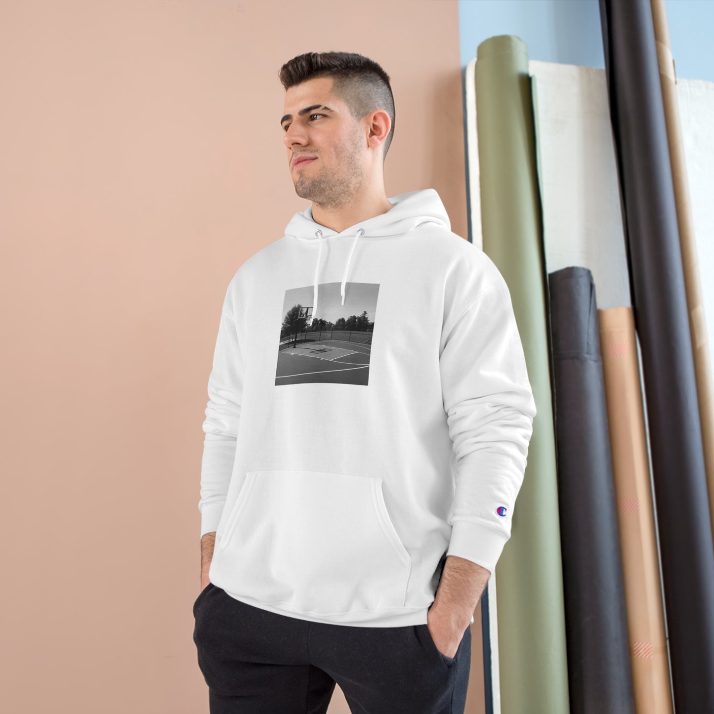 fine.hoop.b.w. Champion Hoodie